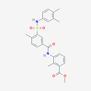 molecular formula C25H26N2O5S B4965553 methyl 3-[(3-{[(3,4-dimethylphenyl)amino]sulfonyl}-4-methylbenzoyl)amino]-2-methylbenzoate 