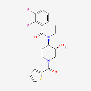 N-ethyl-2,3-difluoro-N-[(3R*,4R*)-3-hydroxy-1-(2-thienylcarbonyl)-4-piperidinyl]benzamide