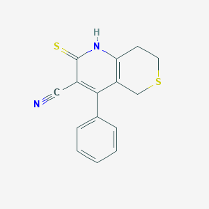molecular formula C15H12N2S2 B496559 4-phenyl-2-sulfanyl-7,8-dihydro-5H-thiopyrano[4,3-b]pyridine-3-carbonitrile 