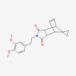 molecular formula C21H23NO4 B4965603 4'-[2-(3,4-dimethoxyphenyl)ethyl]-4'-azaspiro[cyclopropane-1,10'-tricyclo[5.2.1.0~2,6~]decane]-8'-ene-3',5'-dione 