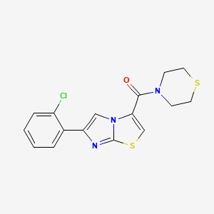 molecular formula C16H14ClN3OS2 B4965671 6-(2-chlorophenyl)-3-(4-thiomorpholinylcarbonyl)imidazo[2,1-b][1,3]thiazole 