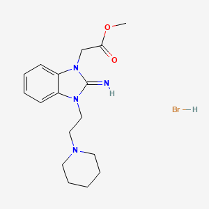 molecular formula C17H25BrN4O2 B4965706 methyl {2-imino-3-[2-(1-piperidinyl)ethyl]-2,3-dihydro-1H-benzimidazol-1-yl}acetate hydrobromide 