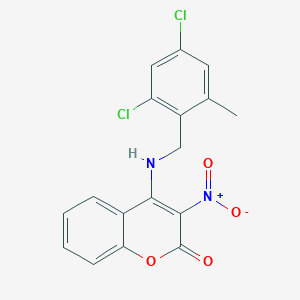 molecular formula C17H12Cl2N2O4 B496571 4-[(2,4-dichloro-6-methylbenzyl)amino]-3-nitro-2H-chromen-2-one 