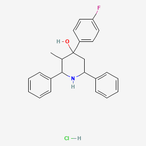 molecular formula C24H25ClFNO B4965761 4-(4-fluorophenyl)-3-methyl-2,6-diphenyl-4-piperidinol hydrochloride 