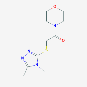 molecular formula C10H16N4O2S B496578 4,5-dimethyl-4H-1,2,4-triazol-3-yl 2-(4-morpholinyl)-2-oxoethyl sulfide 