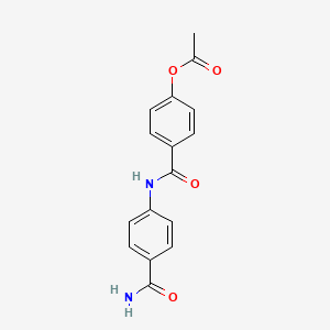 molecular formula C16H14N2O4 B4965808 4-({[4-(aminocarbonyl)phenyl]amino}carbonyl)phenyl acetate 