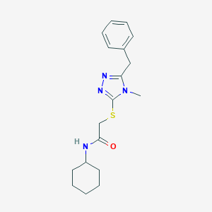 molecular formula C18H24N4OS B496581 2-[(5-benzyl-4-methyl-4H-1,2,4-triazol-3-yl)sulfanyl]-N-cyclohexylacetamide 