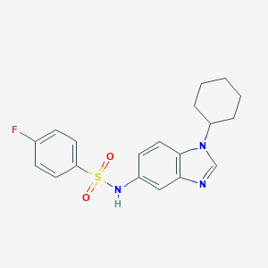 molecular formula C19H20FN3O2S B496583 (1-Cyclohexylbenzimidazol-5-yl)[(4-fluorophenyl)sulfonyl]amine 