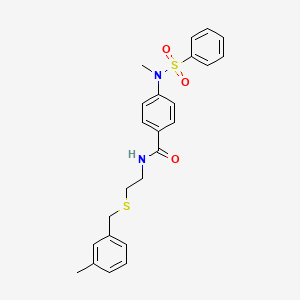 molecular formula C24H26N2O3S2 B4965832 N-{2-[(3-methylbenzyl)thio]ethyl}-4-[methyl(phenylsulfonyl)amino]benzamide 