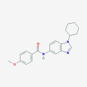 molecular formula C21H23N3O2 B496584 N-(1-cyclohexyl-1H-benzimidazol-5-yl)-4-methoxybenzamide CAS No. 879563-47-0