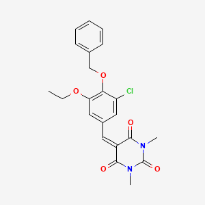 molecular formula C22H21ClN2O5 B4965853 5-[4-(benzyloxy)-3-chloro-5-ethoxybenzylidene]-1,3-dimethyl-2,4,6(1H,3H,5H)-pyrimidinetrione 
