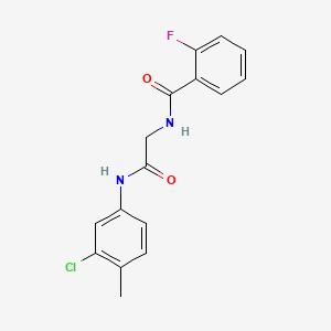 N-{2-[(3-chloro-4-methylphenyl)amino]-2-oxoethyl}-2-fluorobenzamide