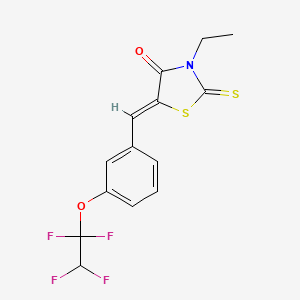 molecular formula C14H11F4NO2S2 B4965889 3-ethyl-5-[3-(1,1,2,2-tetrafluoroethoxy)benzylidene]-2-thioxo-1,3-thiazolidin-4-one 