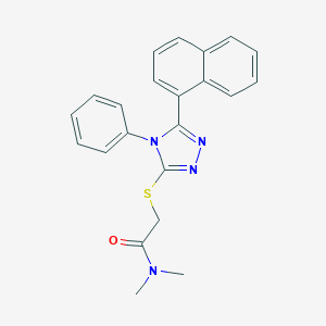 molecular formula C22H20N4OS B496592 N,N-dimethyl-2-{[5-(1-naphthyl)-4-phenyl-4H-1,2,4-triazol-3-yl]sulfanyl}acetamide 