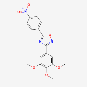 molecular formula C17H15N3O6 B4965923 5-(4-硝基苯基)-3-(3,4,5-三甲氧基苯基)-1,2,4-恶二唑 