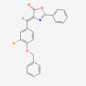 molecular formula C23H16BrNO3 B4965937 4-[4-(benzyloxy)-3-bromobenzylidene]-2-phenyl-1,3-oxazol-5(4H)-one 
