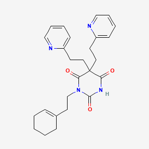 molecular formula C26H30N4O3 B4965942 1-[2-(1-cyclohexen-1-yl)ethyl]-5,5-bis[2-(2-pyridinyl)ethyl]-2,4,6(1H,3H,5H)-pyrimidinetrione 