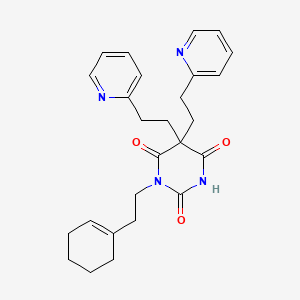 molecular formula C26H30N4O3 B4965942 1-[2-(Cyclohexen-1-yl)ethyl]-5,5-bis(2-pyridin-2-ylethyl)-1,3-diazinane-2,4,6-trione 