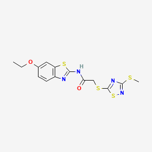 N-(6-ethoxy-1,3-benzothiazol-2-yl)-2-{[3-(methylsulfanyl)-1,2,4-thiadiazol-5-yl]sulfanyl}acetamide