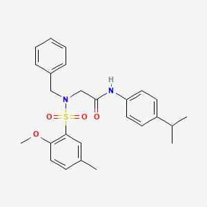 molecular formula C26H30N2O4S B4965961 N~2~-benzyl-N~1~-(4-isopropylphenyl)-N~2~-[(2-methoxy-5-methylphenyl)sulfonyl]glycinamide 