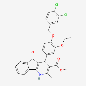 molecular formula C30H25Cl2NO5 B4965965 methyl 4-{4-[(3,4-dichlorobenzyl)oxy]-3-ethoxyphenyl}-2-methyl-5-oxo-4,5-dihydro-1H-indeno[1,2-b]pyridine-3-carboxylate CAS No. 6170-92-9