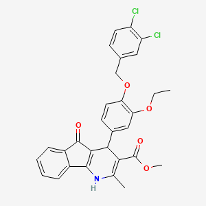 molecular formula C30H25Cl2NO5 B4965965 Methyl 4-[4-[(3,4-dichlorophenyl)methoxy]-3-ethoxyphenyl]-2-methyl-5-oxo-1,4-dihydroindeno[1,2-b]pyridine-3-carboxylate CAS No. 6170-92-9