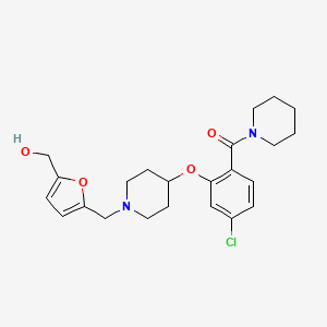 molecular formula C23H29ClN2O4 B4965973 [5-({4-[5-chloro-2-(1-piperidinylcarbonyl)phenoxy]-1-piperidinyl}methyl)-2-furyl]methanol 