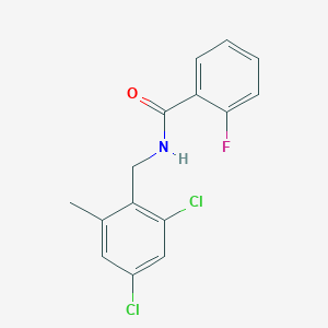 molecular formula C15H12Cl2FNO B496599 N-(2,4-dichloro-6-methylbenzyl)-2-fluorobenzamide 