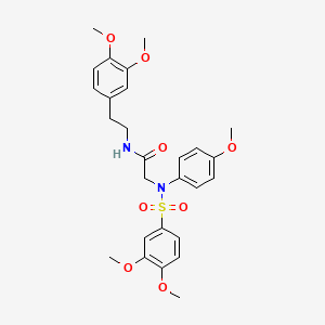 molecular formula C27H32N2O8S B4965992 N~1~-[2-(3,4-dimethoxyphenyl)ethyl]-N~2~-[(3,4-dimethoxyphenyl)sulfonyl]-N~2~-(4-methoxyphenyl)glycinamide 