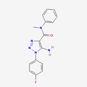 molecular formula C16H14FN5O B4965994 5-amino-1-(4-fluorophenyl)-N-methyl-N-phenyl-1H-1,2,3-triazole-4-carboxamide 