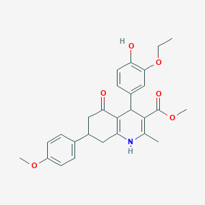 Methyl 4-(3-ethoxy-4-hydroxyphenyl)-7-(4-methoxyphenyl)-2-methyl-5-oxo-1,4,5,6,7,8-hexahydroquinoline-3-carboxylate