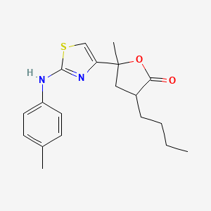 molecular formula C19H24N2O2S B4966003 3-butyl-5-methyl-5-{2-[(4-methylphenyl)amino]-1,3-thiazol-4-yl}dihydro-2(3H)-furanone 