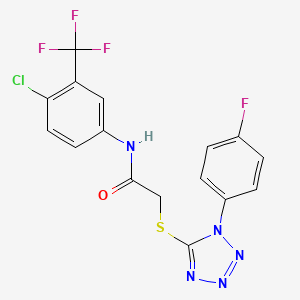 molecular formula C16H10ClF4N5OS B4966012 N-[4-chloro-3-(trifluoromethyl)phenyl]-2-{[1-(4-fluorophenyl)-1H-tetrazol-5-yl]thio}acetamide 