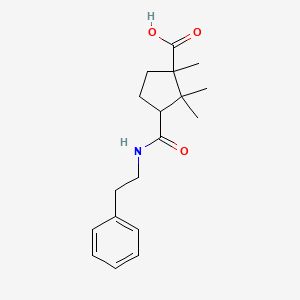 molecular formula C18H25NO3 B4966035 1,2,2-trimethyl-3-{[(2-phenylethyl)amino]carbonyl}cyclopentanecarboxylic acid 