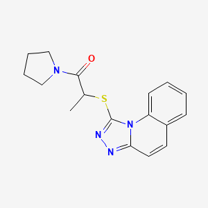 molecular formula C17H18N4OS B4966054 1-{[1-methyl-2-oxo-2-(1-pyrrolidinyl)ethyl]thio}[1,2,4]triazolo[4,3-a]quinoline 