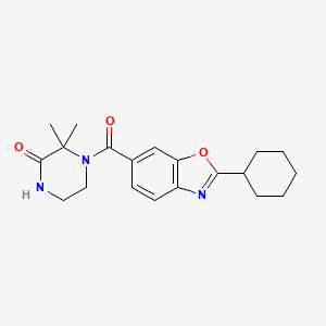 molecular formula C20H25N3O3 B4966068 4-[(2-cyclohexyl-1,3-benzoxazol-6-yl)carbonyl]-3,3-dimethyl-2-piperazinone 