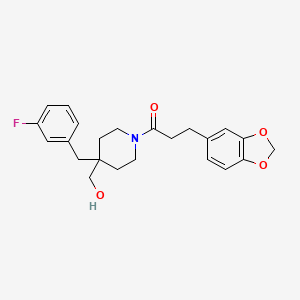 molecular formula C23H26FNO4 B4966071 [1-[3-(1,3-benzodioxol-5-yl)propanoyl]-4-(3-fluorobenzyl)-4-piperidinyl]methanol 