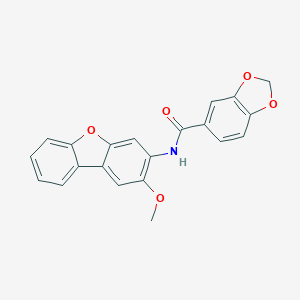 molecular formula C21H15NO5 B496608 N-(2-methoxydibenzo[b,d]furan-3-yl)-1,3-benzodioxole-5-carboxamide 