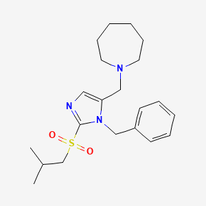 molecular formula C21H31N3O2S B4966081 1-{[1-benzyl-2-(isobutylsulfonyl)-1H-imidazol-5-yl]methyl}azepane 