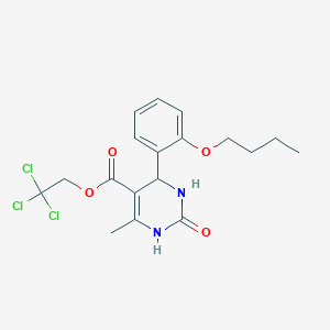 molecular formula C18H21Cl3N2O4 B4966093 2,2,2-trichloroethyl 4-(2-butoxyphenyl)-6-methyl-2-oxo-1,2,3,4-tetrahydro-5-pyrimidinecarboxylate 