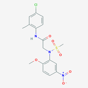 molecular formula C17H18ClN3O6S B4966110 N~1~-(4-chloro-2-methylphenyl)-N~2~-(2-methoxy-5-nitrophenyl)-N~2~-(methylsulfonyl)glycinamide 