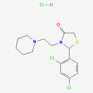 molecular formula C16H21Cl3N2OS B4966118 2-(2,4-dichlorophenyl)-3-[2-(1-piperidinyl)ethyl]-1,3-thiazolidin-4-one hydrochloride 