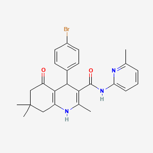 molecular formula C25H26BrN3O2 B4966146 4-(4-bromophenyl)-2,7,7-trimethyl-N-(6-methyl-2-pyridinyl)-5-oxo-1,4,5,6,7,8-hexahydro-3-quinolinecarboxamide CAS No. 361195-65-5