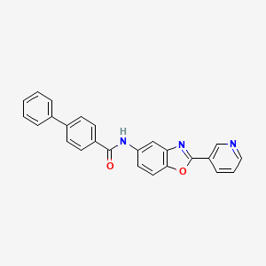 N-[2-(3-pyridinyl)-1,3-benzoxazol-5-yl]-4-biphenylcarboxamide