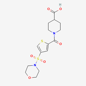 molecular formula C15H20N2O6S2 B4966167 1-{[4-(4-morpholinylsulfonyl)-2-thienyl]carbonyl}-4-piperidinecarboxylic acid 