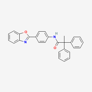 molecular formula C28H22N2O2 B4966236 N-[4-(1,3-benzoxazol-2-yl)phenyl]-2,2-diphenylpropanamide 
