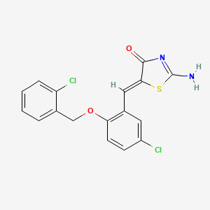 molecular formula C17H12Cl2N2O2S B4966253 5-{5-chloro-2-[(2-chlorobenzyl)oxy]benzylidene}-2-imino-1,3-thiazolidin-4-one 
