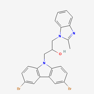 molecular formula C23H19Br2N3O B4966254 1-(3,6-dibromo-9H-carbazol-9-yl)-3-(2-methyl-1H-benzimidazol-1-yl)-2-propanol 