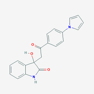 molecular formula C20H16N2O3 B496626 3-羟基-3-{2-氧代-2-[4-(1H-吡咯-1-基)苯基]乙基}-1,3-二氢-2H-吲哚-2-酮 CAS No. 688040-12-2