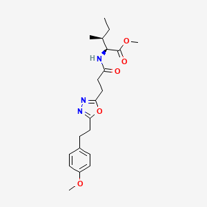 molecular formula C21H29N3O5 B4966270 methyl N-(3-{5-[2-(4-methoxyphenyl)ethyl]-1,3,4-oxadiazol-2-yl}propanoyl)-L-isoleucinate 